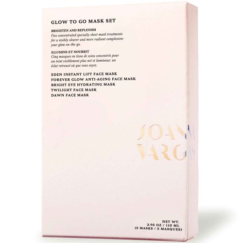 Joanna Vargas Glow to Go Moisturizing Face Masks for Women - 5 Sheets Hydrating Face Masks for Radiant & Revitalized Skin - Travel-Friendly Face Mask Skincare Set - Firming Facial Masks for Women