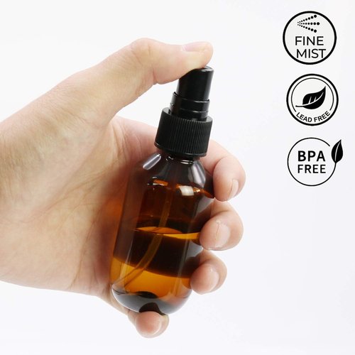 SYNTECSO 240 Pack 2oz Amber Plastic Spray Bottles, Fine Mist Spray Bottles for Essential Oils, Water Spray Bottle for Hair Plant & Cleaning Solution