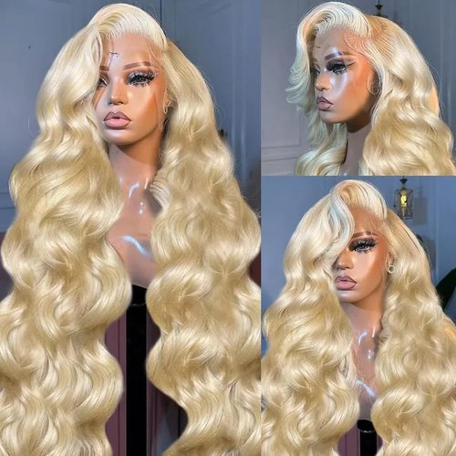 613 13x6 Lace Front Wig Human Hair 200 Density 613 Lace Front Wig Human Hair Body Wave Blonde Wig Human Hair 613 HD Lace Frontal Wig 13x6 Pre Plucked With Baby Hair Blonde Lace Front Wigs 24 Inch