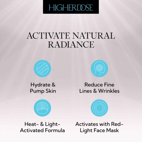 HigherDOSE Light-Activated GLOW SERUM - Anti Aging Face Serum to Plump, Hydrate & Smooth Fine Lines - Made with Vitamin C, Copper Peptides & Hyaluronic Acid - Boosts Benefits of Red Light (1 oz)