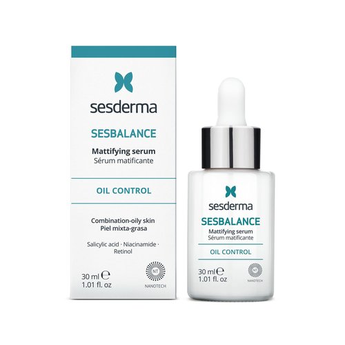 Sesderma SESBALANCE Mattifying Serum, Niacinamide and Retinol Enriched, Smooth and Soft Skin Texture, Fast Absorption Formula, 1.0 fl. oz