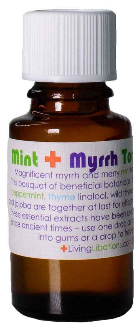 Living Libations - Organic Mint + Myrrh Tooth Serum | Natural, Wildcrafted, Vegan Clean Beauty (0.5 fl oz | 15 ml)