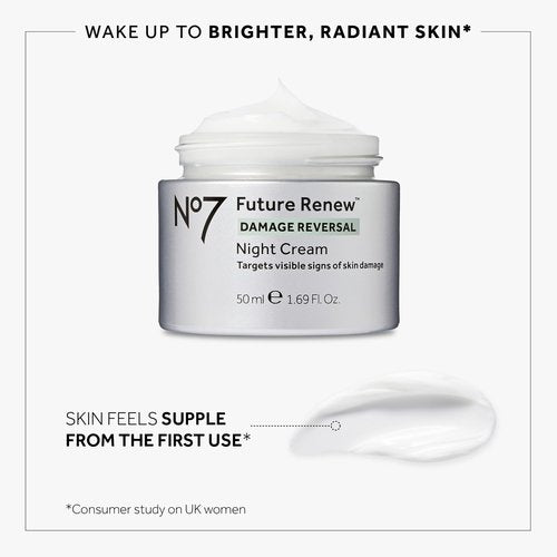 No7 Future Renew Duo - Includes Future Renew Face Serum (15ml) & Future Renew Night Cream (50ml) - Peptide Technology to Reverse Visible Signs of Damaged Skin (2 Count)
