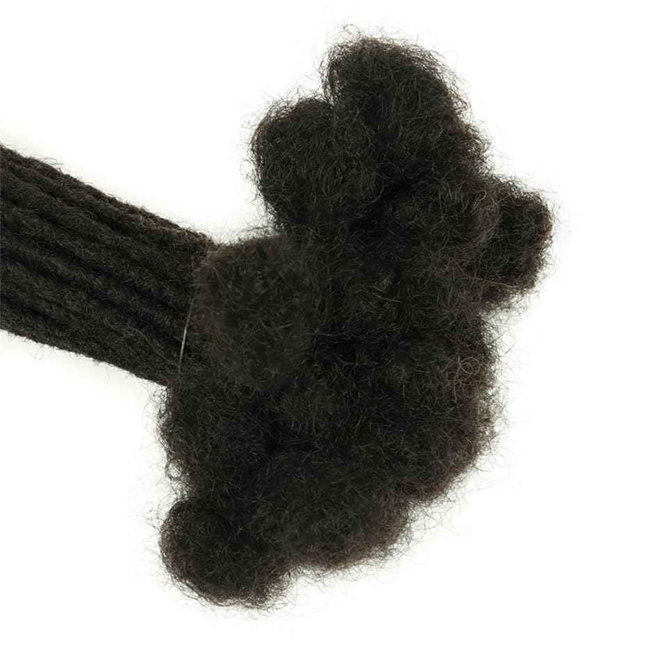 0.4 cm Permanent Loc Extensions Human Hair 8 inch 30 Strands Real Human Hair Dreadlock Extensions Natural Black Dreads Extensions for Men Women Kids 100% Unprocessed Natural Human Hair