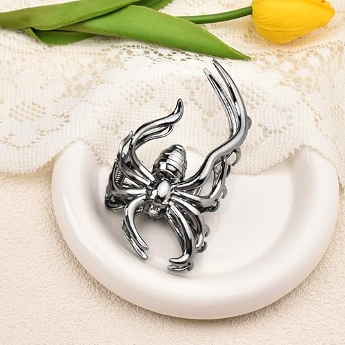 Black Spider Clip Claws for Women Girls Punk Hair Clip Jaw for Teen Girl Strong Hold Spiders Hair Clamp Barrette Fahison Goth Hair Accessories for Women Halloween Costume Decoration Metal Hair Claw