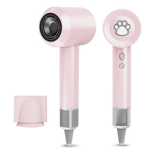 Leheyhey Hair Dryers for Women, Fast Drying 1300W Ionic Hair Blow Dryer for Styling Curly Straight Hair,Professional Low Noise Lightweight Design for Home Travel (Pink)