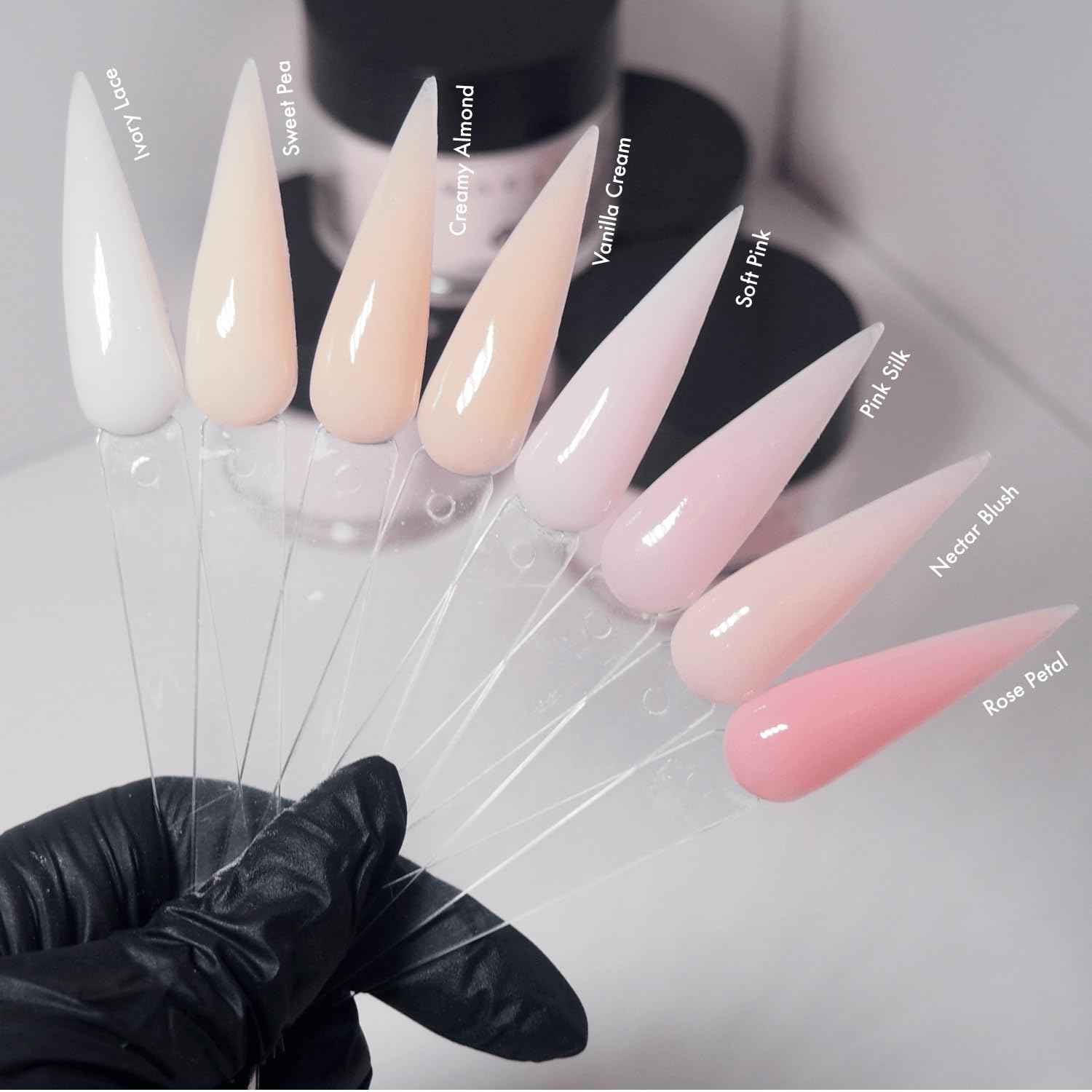 MakarttPro Cool Tone Acrylic Powder Collection - Essential Nude and Pink Cover Powder - Smooth Application - Professional Quality for Nail Technicians - Beginner Friendly - 8-Piece Set with 2oz/56g