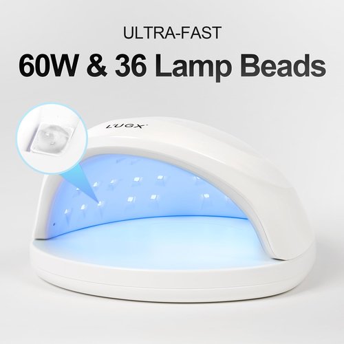 L'UGX Rechargeable UV LED Nail Lamp, 60W Nail Lamp Professional Nail Dryer with 4 Timer Setting, UV Light for Gel Nails, Perfect for Salon & Home