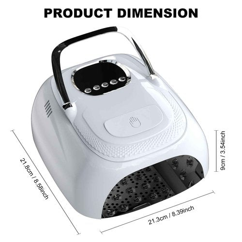 LIMEGIRL Cordless Nail Lamp, 72W Powerful UV LED Nail Dryer with Replaceable Lamp Beads & Battery, UV Light for Gel Polish, Rechargeable & Portable for Professional Nail Salon Use (White, One Battery)