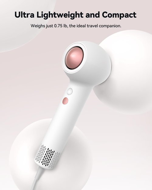 SYLPH Hair Blow Dryer for Travel, Mini and Portable Hair Dryer 200 Million Ionic, 112,000 RPM Motor for Fast Drying, Small and Compact Intelligent Temperature Control Hair Dryers for Women, Ballet