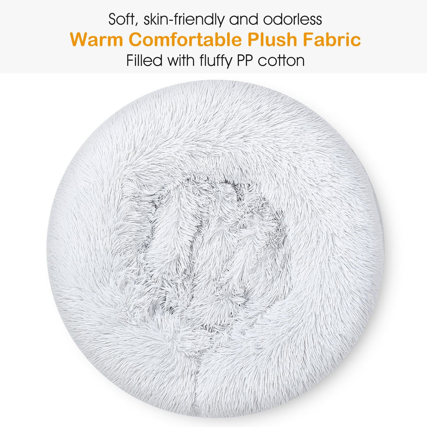 Soft Warm Plush Dog & Cat Bed with Supportive Rim and Non-Slip Bottom