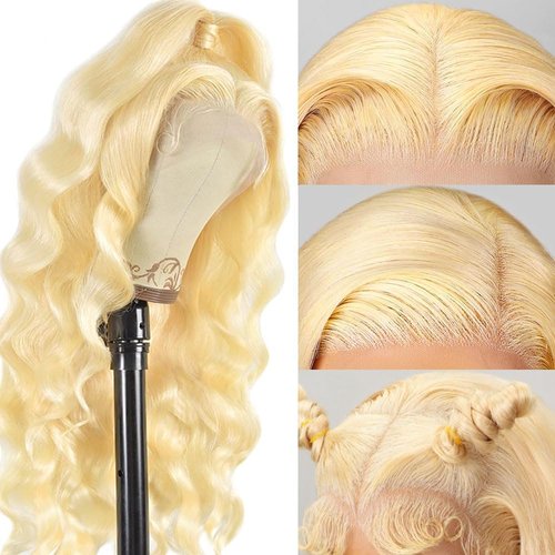 raztcrb 613 Lace Front Wig Human Hair 200 Density 13x6 Body Wave Blonde Wig Human Hair 613 HD Blonde Lace Front Wigs 613 Lace Frontal Wigs Pre Plucked for Women (20 Inch)