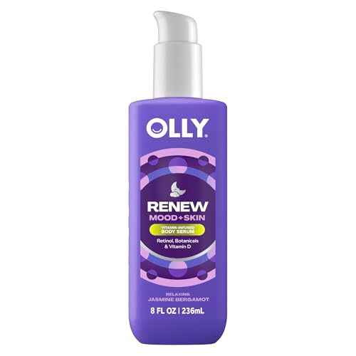OLLY Renew Body Lotion-Serum with Vitamin D, Retinol & Botanicals ? Nourishing Cleanser for Skin Barrier Repair, Deep Hydration, Jasmine Bergamot Scent, 8oz