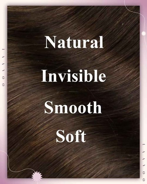 LaaVoo Hair Beaded Weft Hair Extensions Human Hair Weft Extensions with Micro Beads Weft Hair Extensions Medium Brown Human Hair 22inch 50g