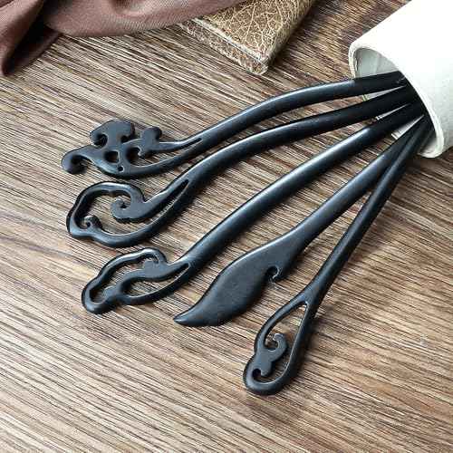 20PCS Wooden Hair Sticks, Chinese Hair Pins for Women, Black Japanese Chignon Hair Chopsticks, Classic Wooden Hair Pins for Buns Hair Accessories for Women Gifts