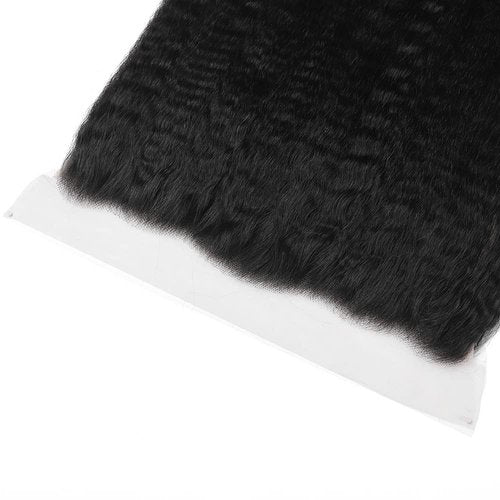 Kinky Straight 13x4 Ear To Ear HD Lace Frontal Closure 20 Inch 12A Brazilian Kinky Straight Human Hair Transparent Frontal Closure 150% Density Natural Hairline Pre Plucked