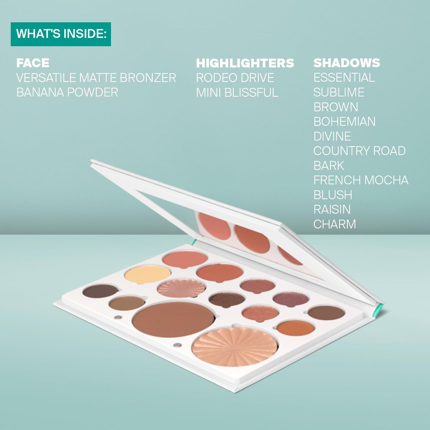OFRA Pro Palette Boho - 4-in-1 Full Face Makeup Palette with Blush, Eyeshadows, Highlighter, Bronzer, Banana Powder - Powder Makeup Palette with an Mirror - Travel-Friendly & Cruelty-Free