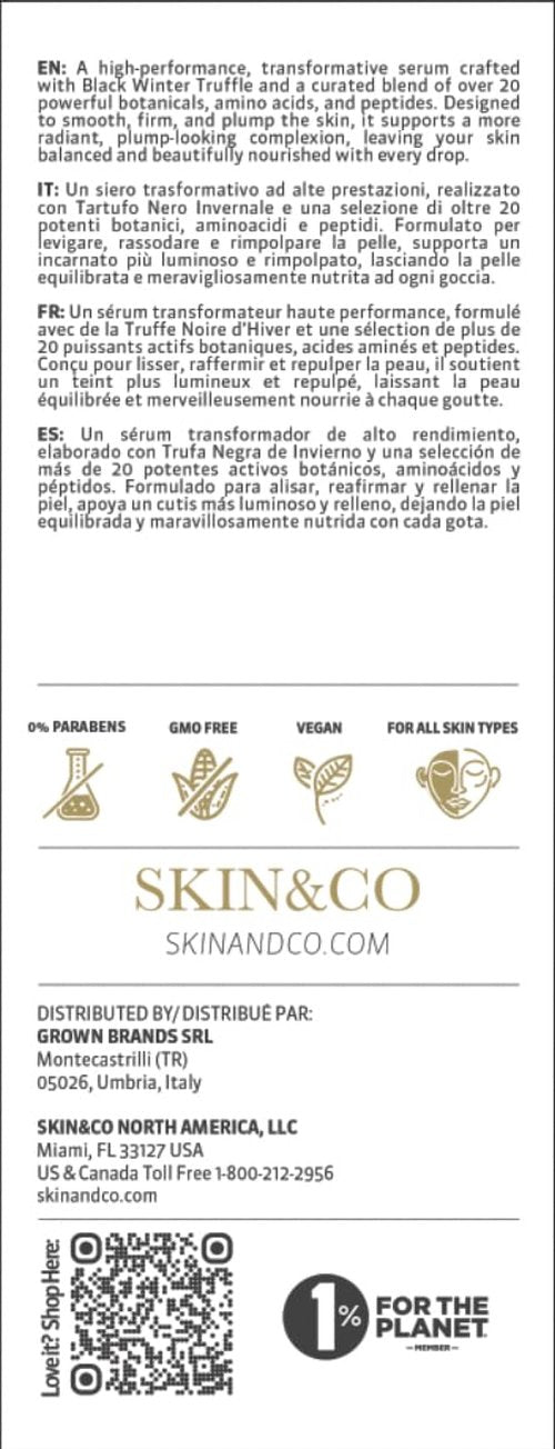 SKIN&CO Roma Black Truffle Therapy Serum, 1.0 Fl Oz