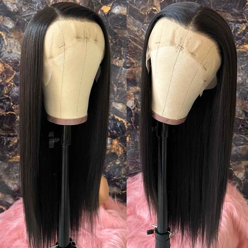 Heberac Black Straight Synthetic Lace Front Wigs13X6 lace are Glueless Pre Plucked Natural Hairline Frontal Lace Wigs Long Lace Front Wigs for Black Women
