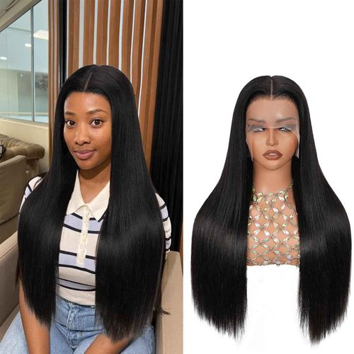 ZCORGDHAIR Straight Lace Front Wigs Human Hair 13x6 HD Transparent Lace Front Human Hair Wigs Human Hair Wig Glueless Wigs Human Hair Pre Plucked Pre Cut Straight Lace Front Wigs (30in)