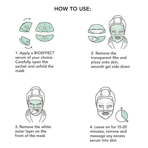 Bioeffect Imprinting Hydrogel Facial Skincare Mask 6-Pack with Hyaluronic Acid is Deeply Moisturizing, Skin Plumping and Fast Absorbing, A Hydrating Gel Sheet Mask Beauty Treatment, Alcohol-free