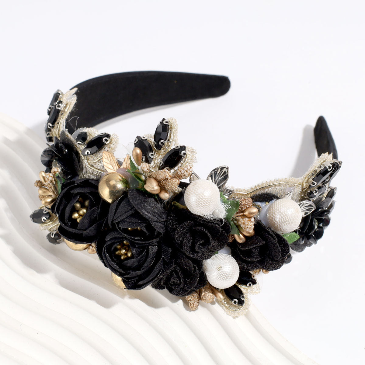 Baroque Rhinestone Pearl Headband – Multiple Colors