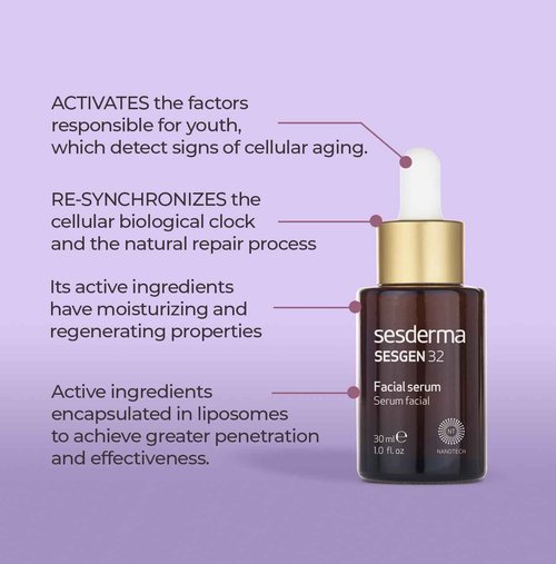 SESDERMA SESGEN 32 Cellular Activating Serum, Hyaluronic Acid & Tripeptide-32 Formula, Serum for All Skin Types, 1.0 fl. oz