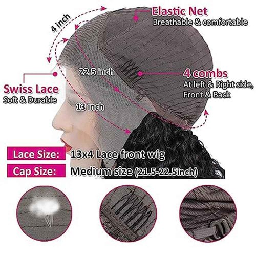 Glueless Wigs Human Hair Pre Pluck 180% Density 13x4 Wet and Wavy Water Curly HD Lace Front Wigs Human Hair Pre Pluck with Baby Hair Wigs for Black Women (28inch）