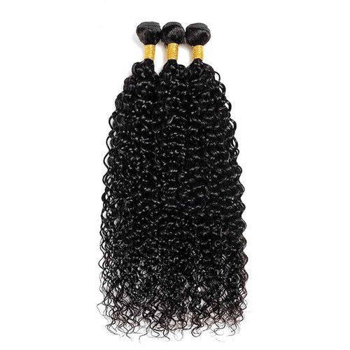BilltiiWW 26 28 30 Inch #1B Curly Human Hair Bundles Natural Black Curly Bundles Brazilian Remy Weave Hair Extensions Soft and Silky for Women