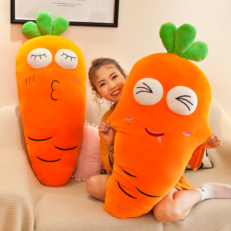 Radish Shape Plush Throw Pillow - Cute Carrot Design, Soft Home Decor