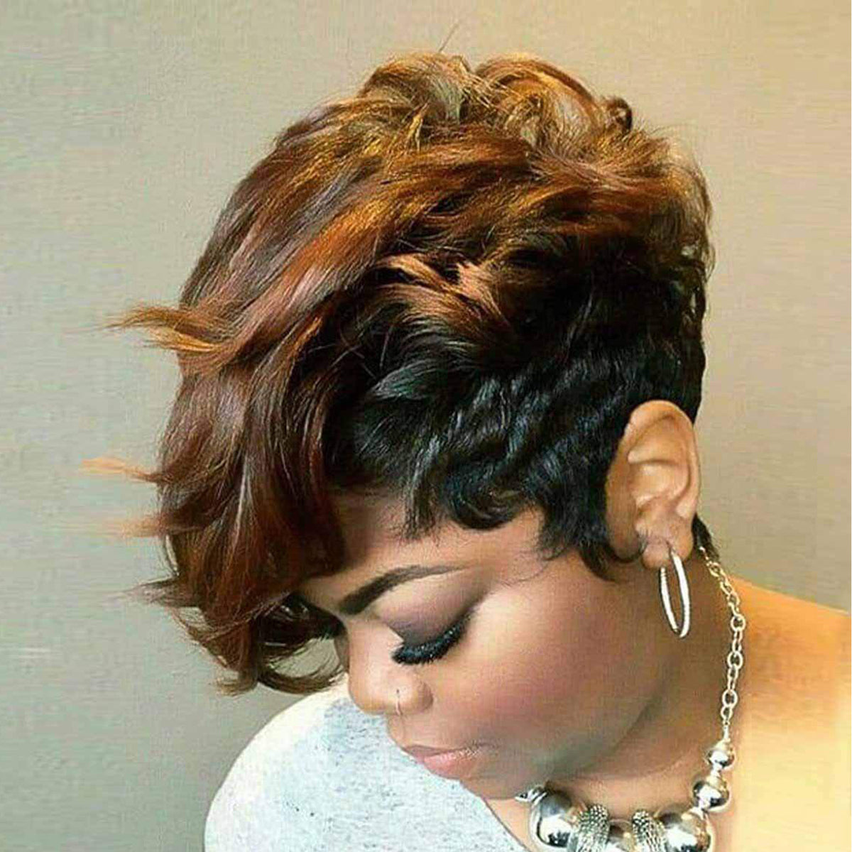 Short Curly Hair Wig - Synthetic Fiber