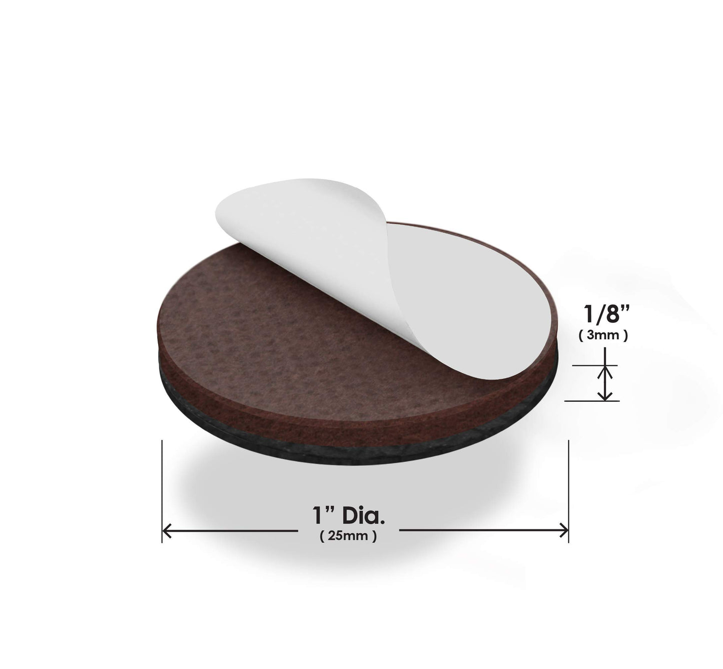 GorillaPads 1 Inch Non-Slip Furniture Pads/Gripper Feet Skids (Set of 32) Self Adhesive Rubber Floor Protectors, Round, Black, CB147-32