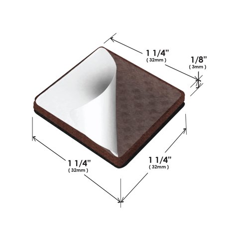 Slipstick GorillaPads CB148 Non Slip Furniture Pads/Rubber Gripper Feet (Set of 8) Self Adhesive Anti-Skid Floor Protectors, 1-1/4 inch Square, Black