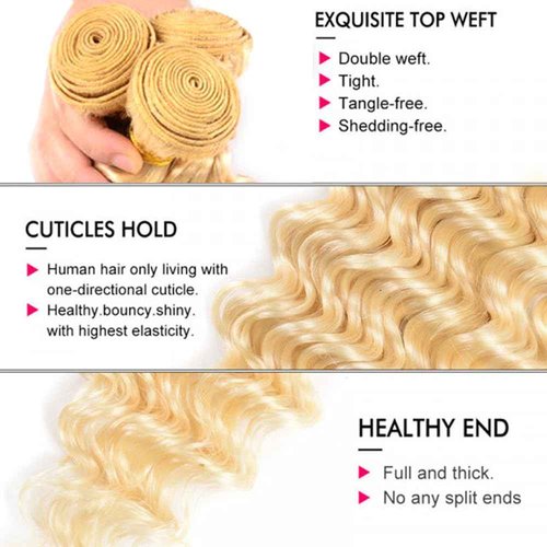 Blonde Bundle P27/613 Kinky Curly Bundles 613 Human Hair Bundles 22 24 26 inch Two Tone Blonde and Honey Blonde Bundle