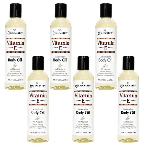 Cococare Natural Vitamin E Antioxidant Body Oil - Vitamin Therapy for All Skin Types - 8.5 fl oz - Pack of 6