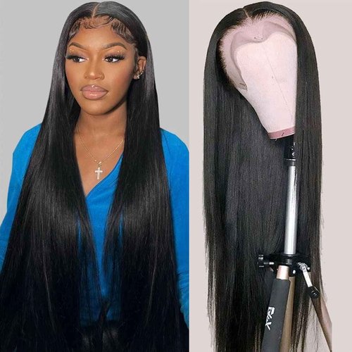 FDX 32 Inch Straight HD Lace Front Wigs Human Hair Pre Plucked 13x4 Lace Front Wigs Human Hair 180 Density Transparent Frontal Wigs Human Hair Lace Brazilian Human Hair Wigs for Black Women Glueless
