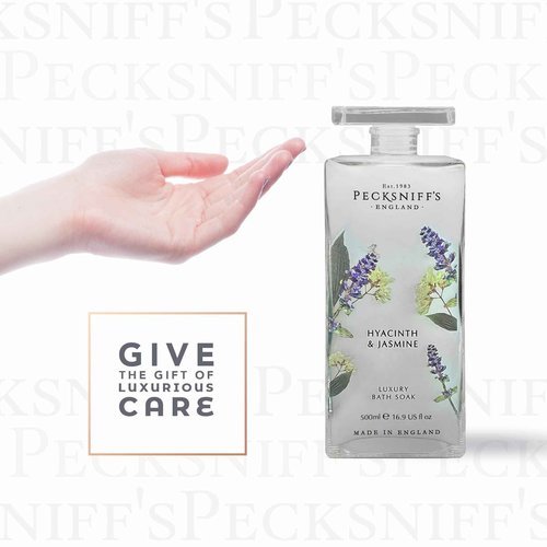 Pecksniff's Hyacinth & Jasmine Bath Soak Decanter | 500ml/16.9 Fl Oz