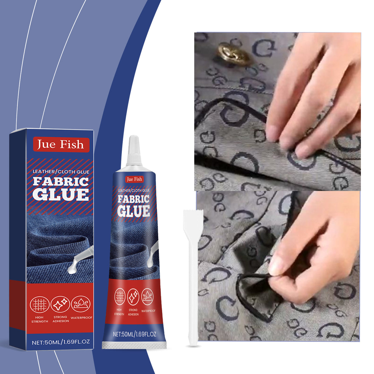 Fabric Adhesive Glue 100g with Scraper for Fabric Repair & Wall Crack Fix