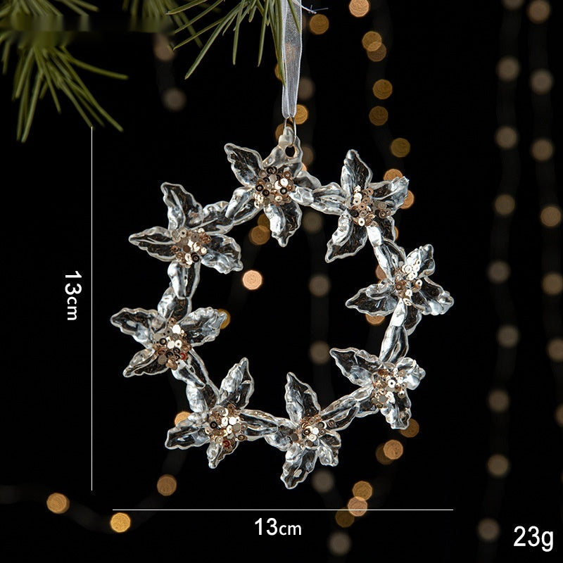 Christmas Sequin Acrylic Pendant Decorations for Holiday & Party Decor