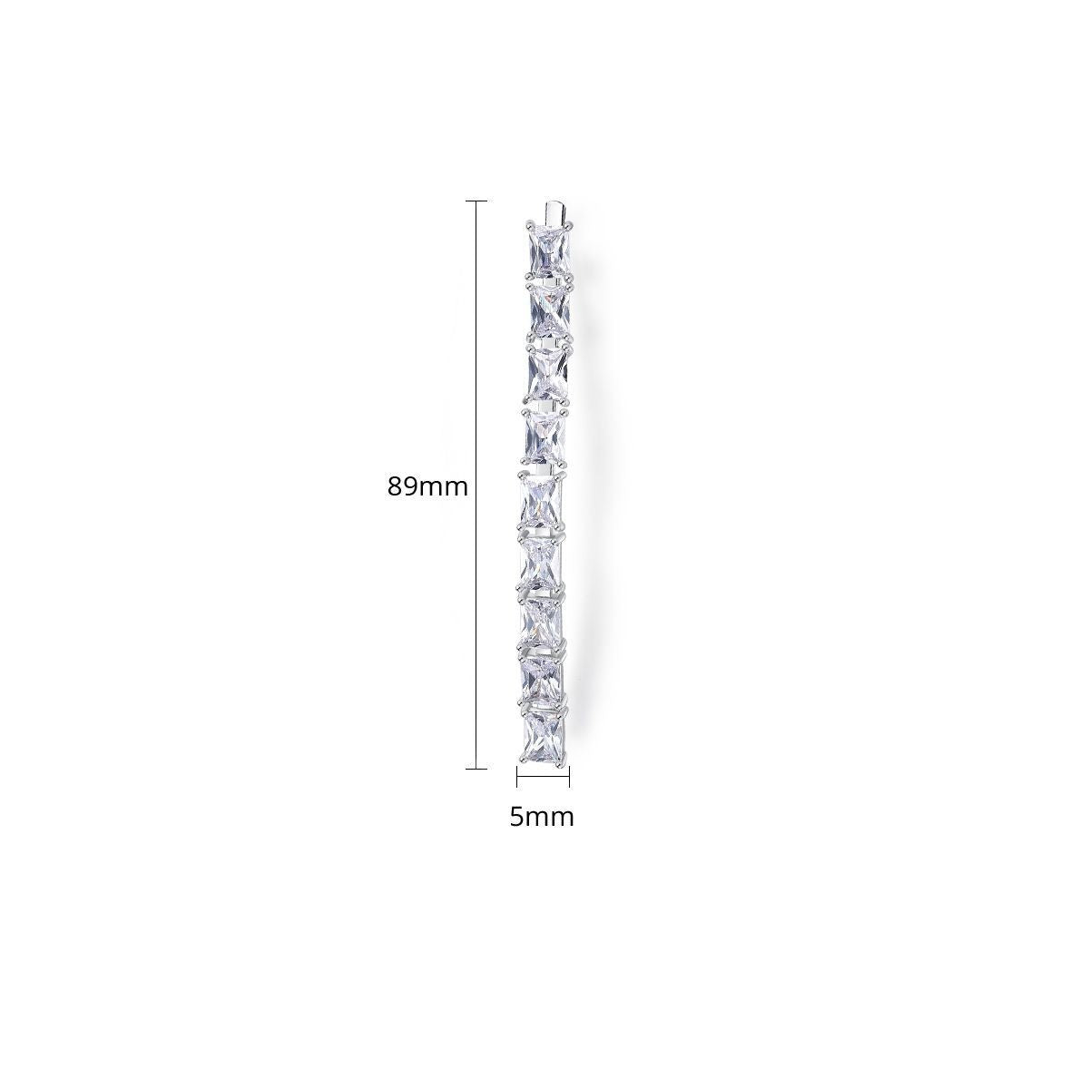 Zircon Bobby Hair Clip - Square Design