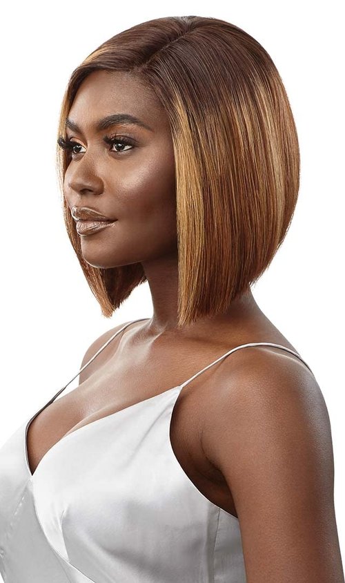 Outre Mytresses 100% Unprocessed Human Hair Custom Colored HD Lace Front Wig - LETISHA (Color:Natural Black)