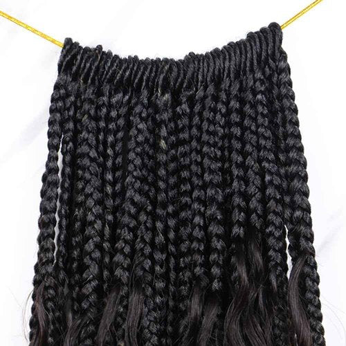 Crochet Boho Box Braids With Human Hair 1bT27# Honer Blonde Color Pre Looped Hair Goddess Box Braids With Human Hair Curly Full Ends Hair Extensions For Women 24inch 1 Pack(40 Strands)