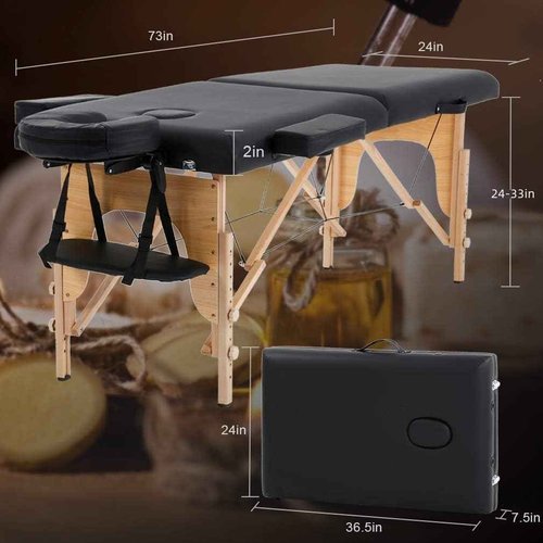 BestMassage Massage Bed Portable Massage Table 24 Inch Wide Lash Bed Height Adjustable 2 Folding Spa Table with Non-Woven Bag for Spa Footmassage Facial CareSpa Tattoo