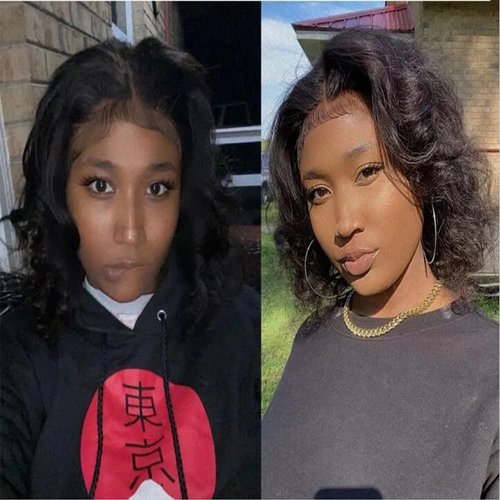 ten chopsticks Wigs HD Transparent Short Wig 13x4 Lace Front Human Hair Wigs For Black Women Loose Deep Wave Short Bob Wig Brazilian Bob Human Hair Wig 150 Density 8inch