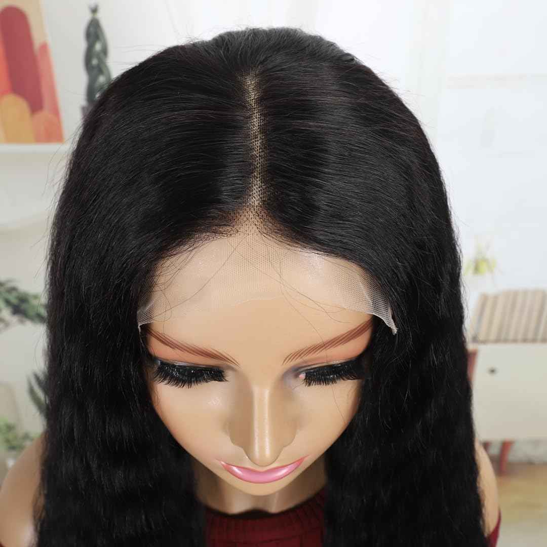 Karlami 20 Inch Wear and Go Glueless Bob Wig Human Hair Pre Plucked Pre Cut 180% Density 5x5 HD Transparent Lace Front Wigs Human Hair for Black Women Super Wave Bob Wig Human Hair