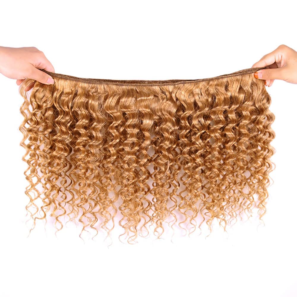 Giginger Brazilian Human Hair Bundles 20 22 24 Inch Honey Brown 27 Color Deep Wave Bundles Human Hair Unprocessed Virgin Quick Weave Hair for Black Women