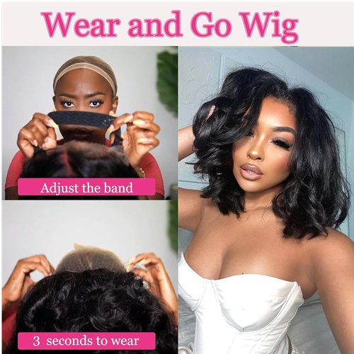 5x5 Glueless Bob Wigs Human Hair Body Wave 5x5 HD Lace Closure Human Hair Bob Wigs for Women Bob Wig Human Hair Pre Plucked with Baby Hair