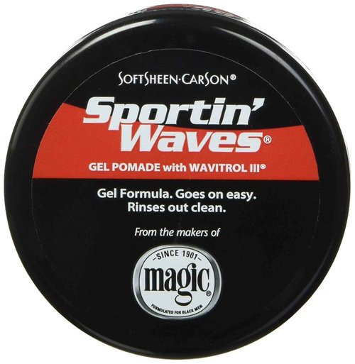 Soft Sheen Sportin Waves 3.5 Ounce Gel Pomade/Wavitrol Jar (103ml) (3 Pack)