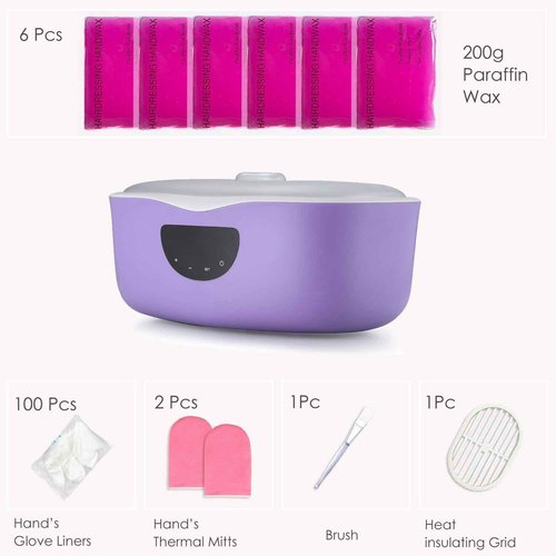 Wahzzi Paraffin Wax Machine for Hands and Feet - Paraffin Bath for Hand and Foot Therapy & Arthritis - Quick Heating 4000ml Paraffin Wax Warmer Kit with Wax Refills