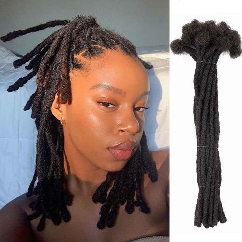 0.4cm Width Loc Extensions Human Hair, Thin Dreadlock Extensions 10 Inches 60 Strands Soft and Thin Dreadlock Extensions Human Hair(Natural Black 10Inch)
